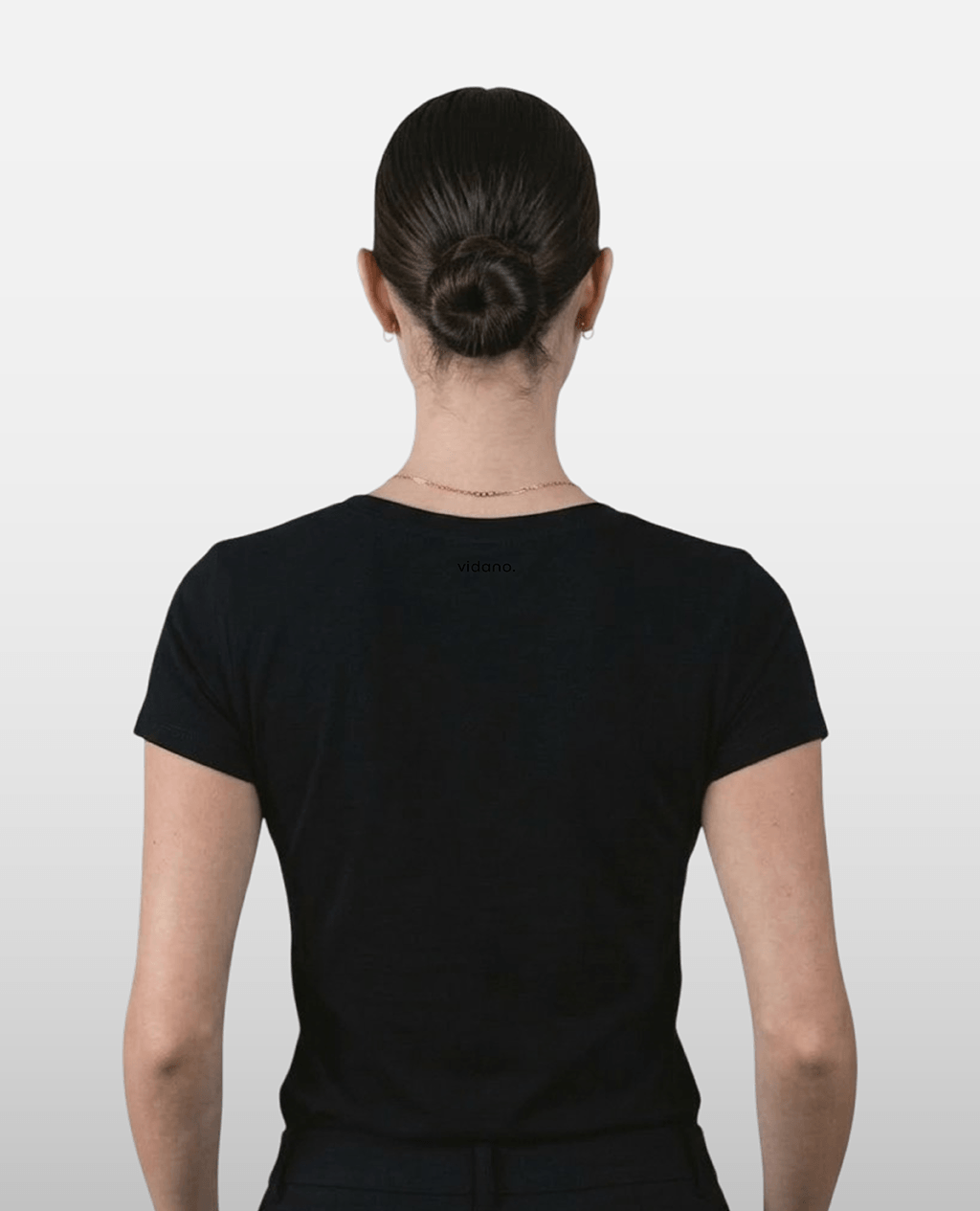 T-Shirt Black Scoop Neck | Pima Cotton Women