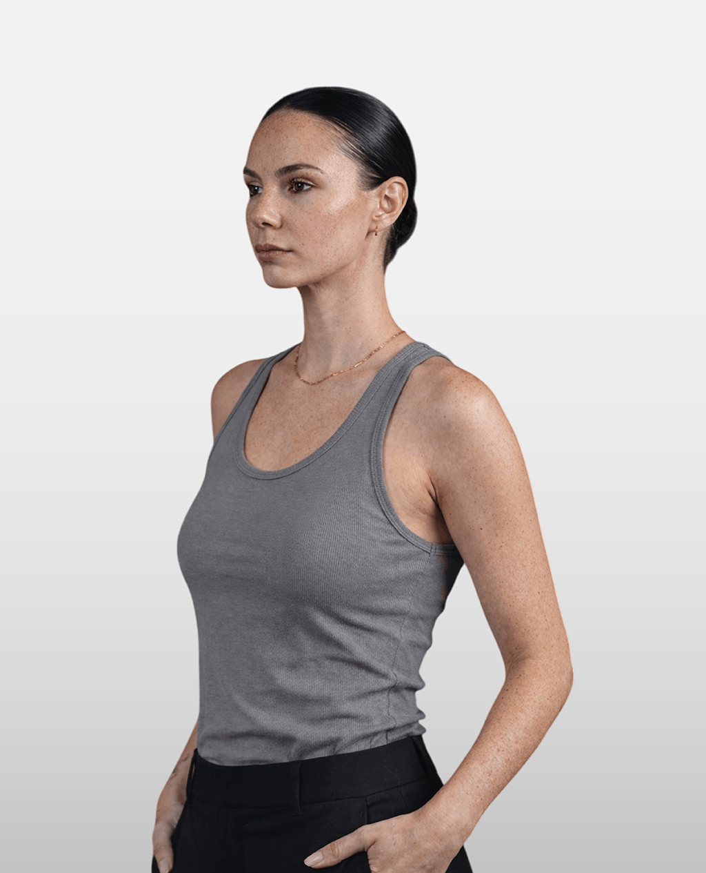 Tanktop Grey Slim Fit Swiftly Tech | Pima Cotton Women