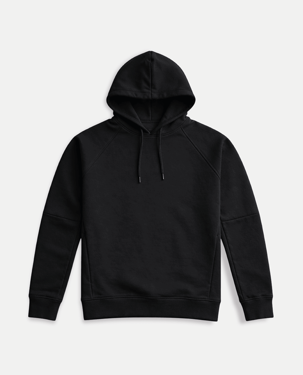 Hoodie Black Lightweight Round Neck | Pima Cotton