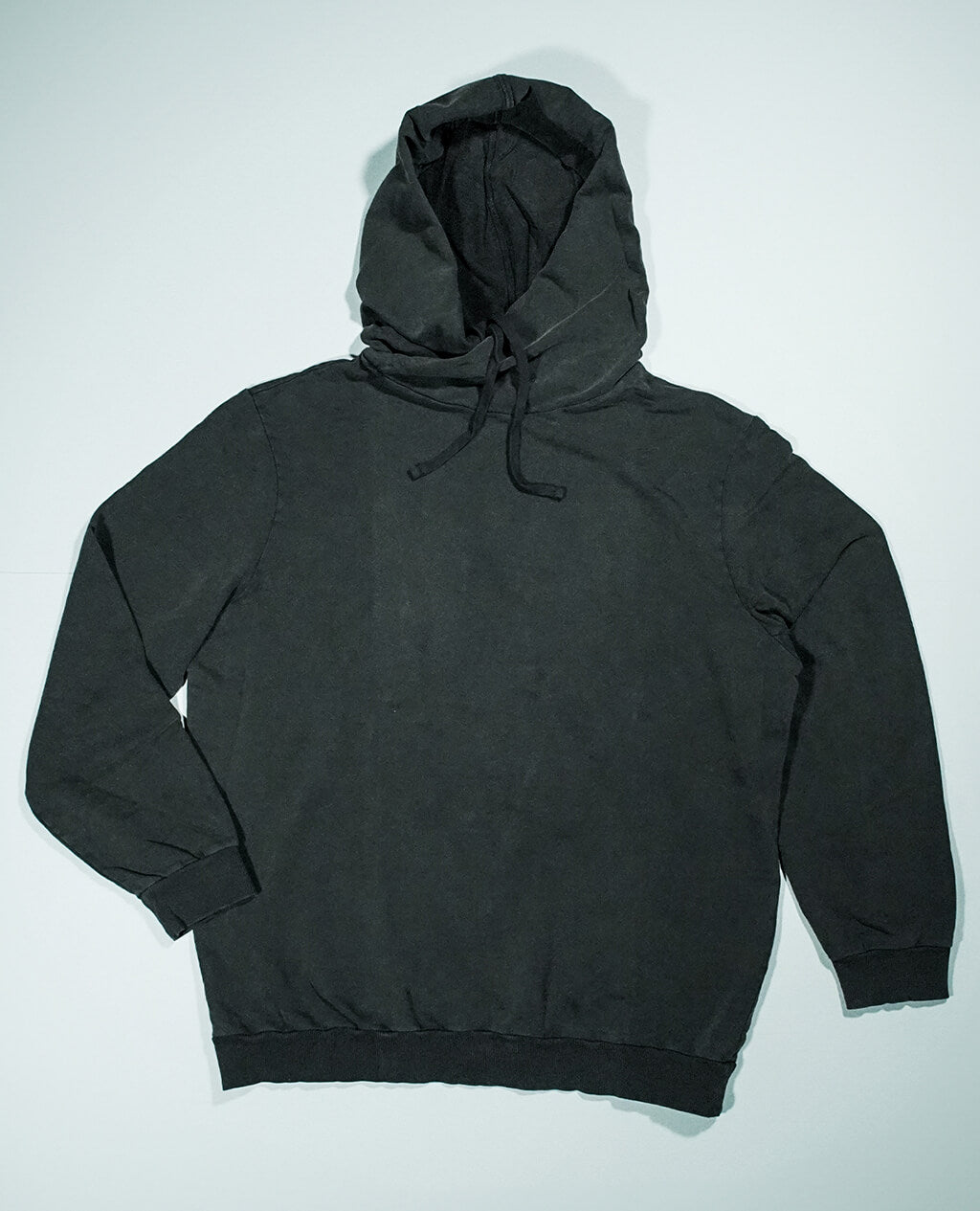 Hoodie Black Lightweight Cross Neck | Pima Cotton