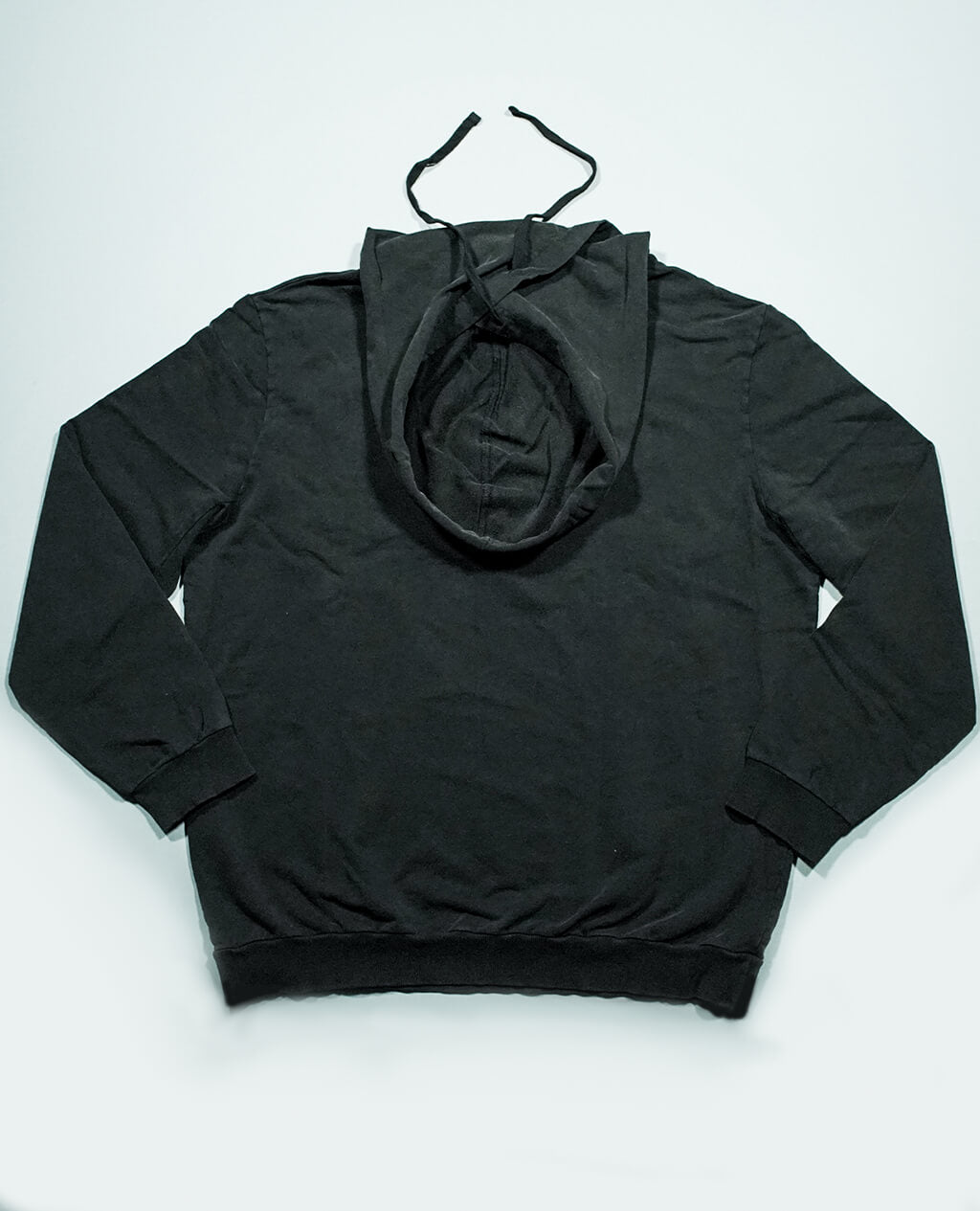 Hoodie Black Lightweight Cross Neck | Pima Cotton