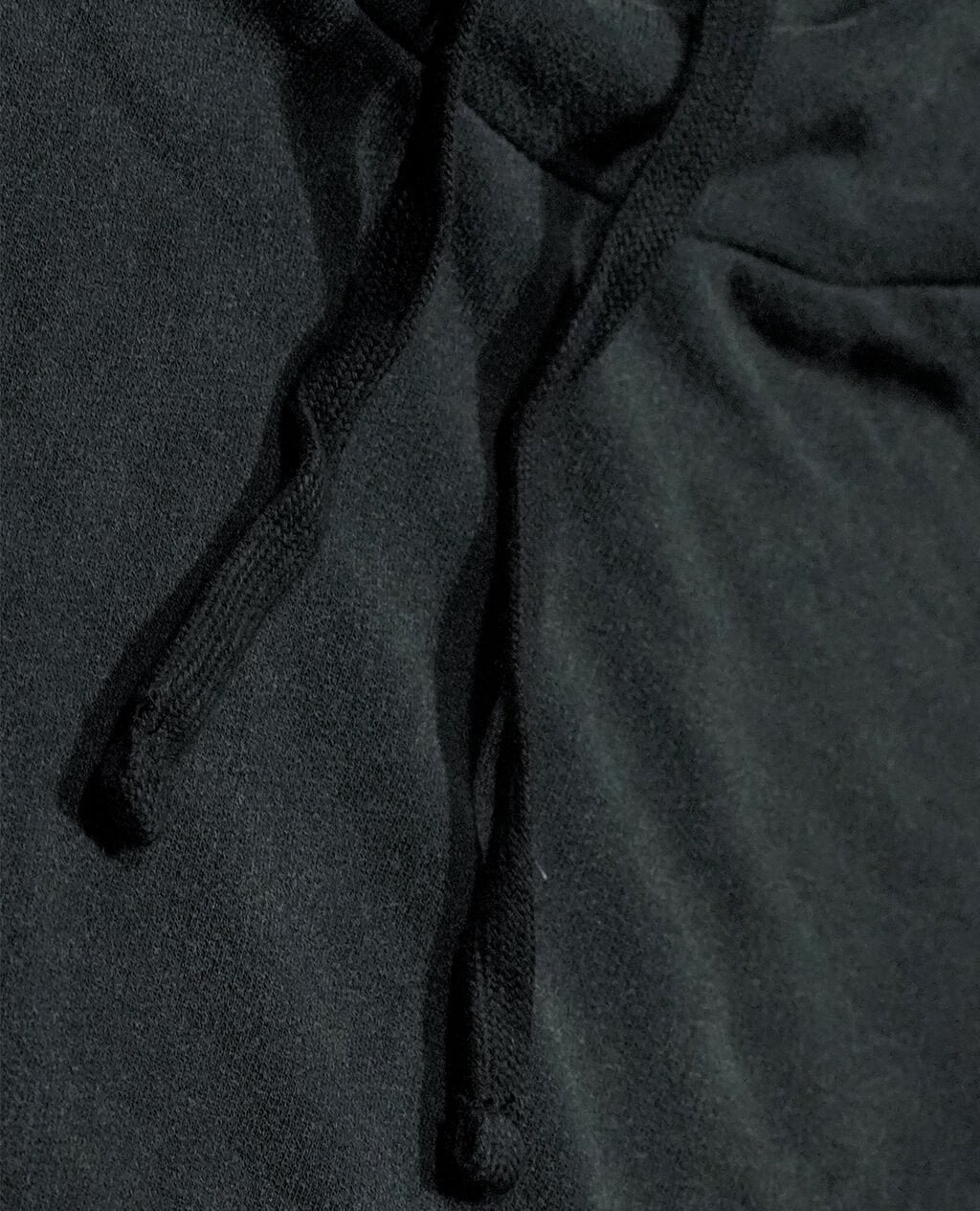 Hoodie Black Lightweight Cross Neck | Pima Cotton