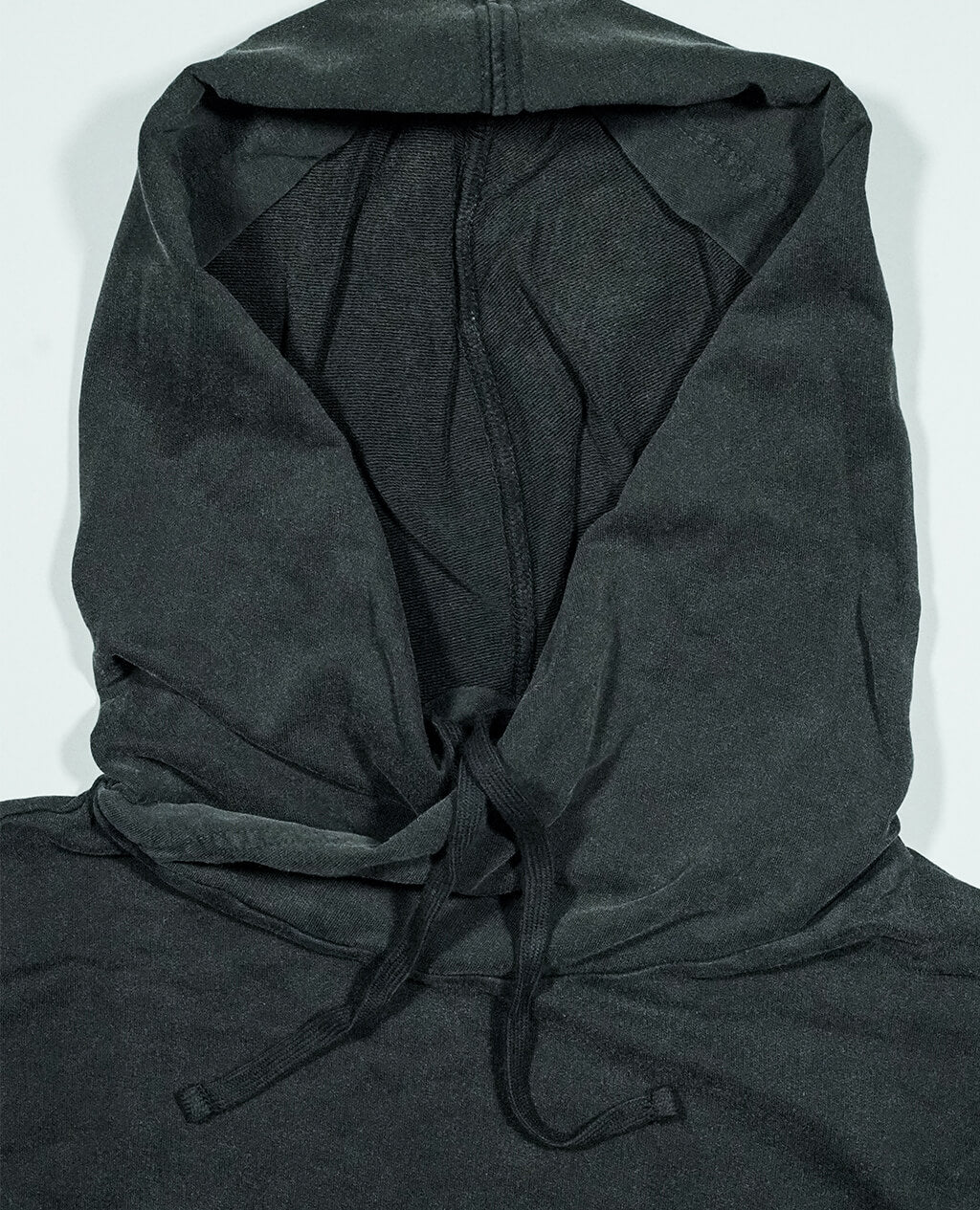 Hoodie Black Lightweight Cross Neck | Pima Cotton