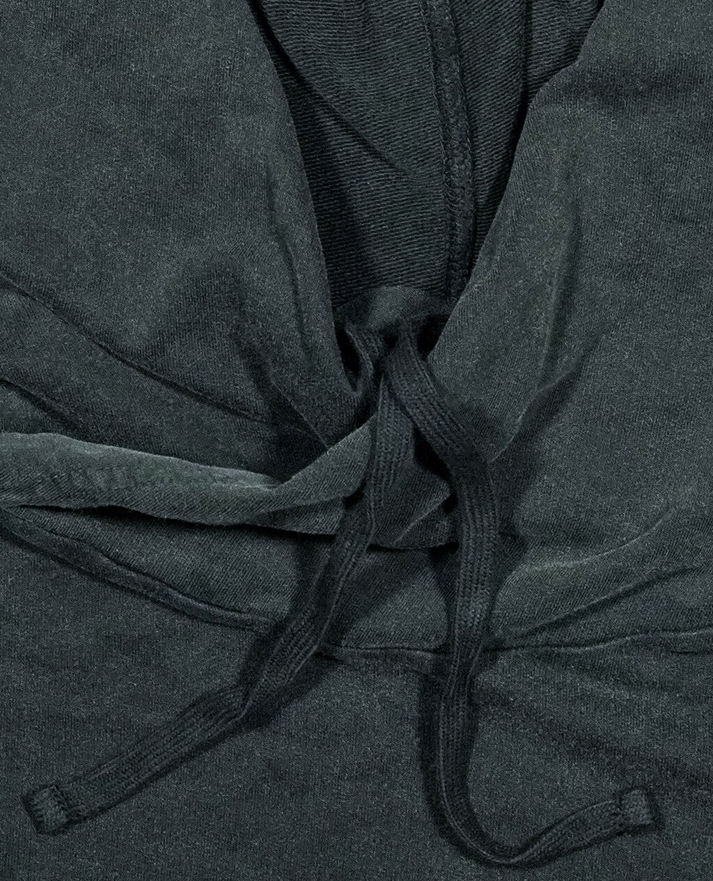 Hoodie Black Lightweight Cross Neck | Pima Cotton