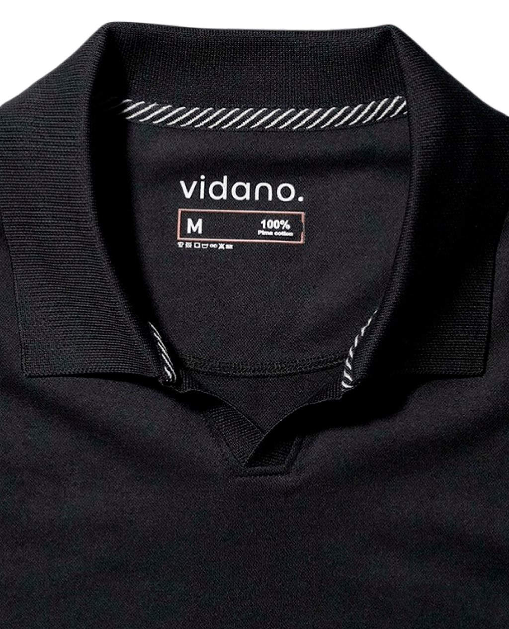 Polo Black Open Collar | Pima Cotton Men