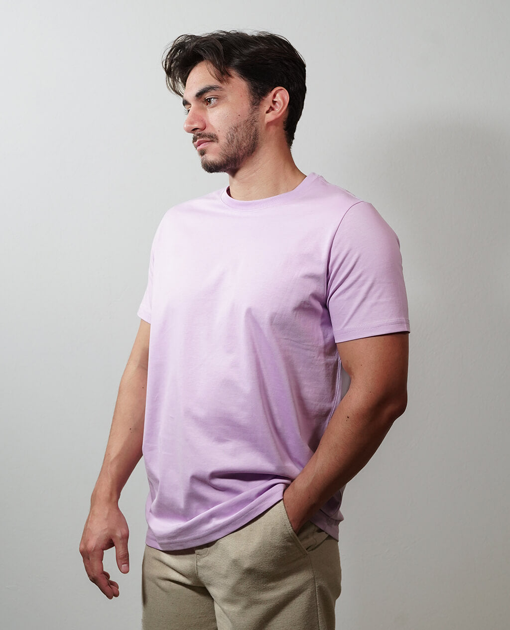 T-Shirt Lilac Round Neck | Limited Edition Pima Cotton Men