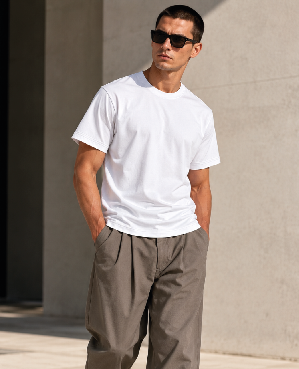T-Shirt White Round Neck | Sorona Line Men