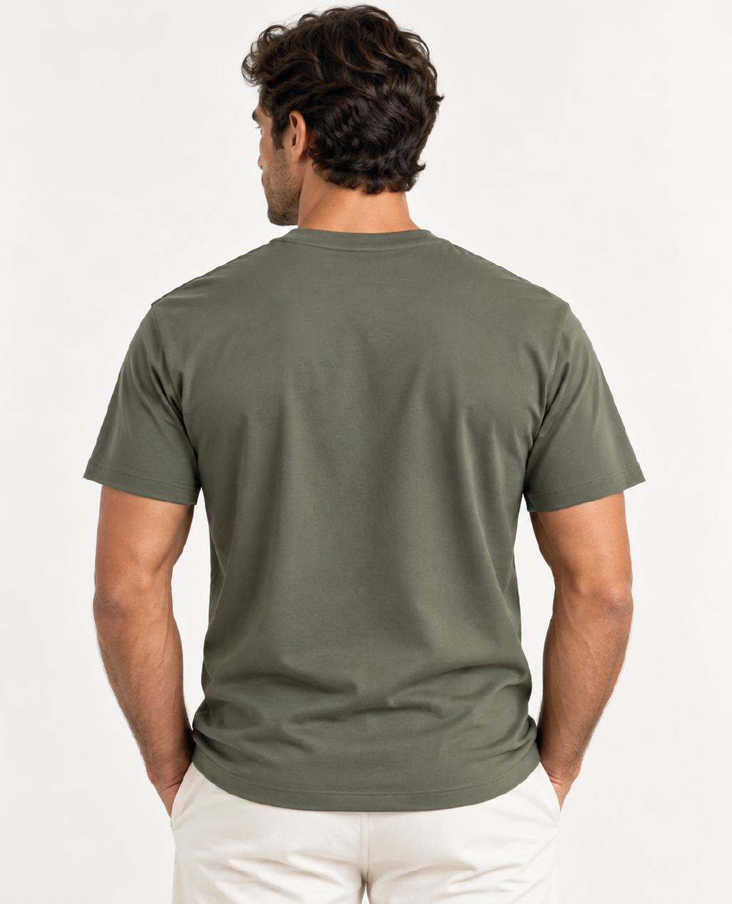 T-Shirt Olive Green Round Neck | Sorona Line Men