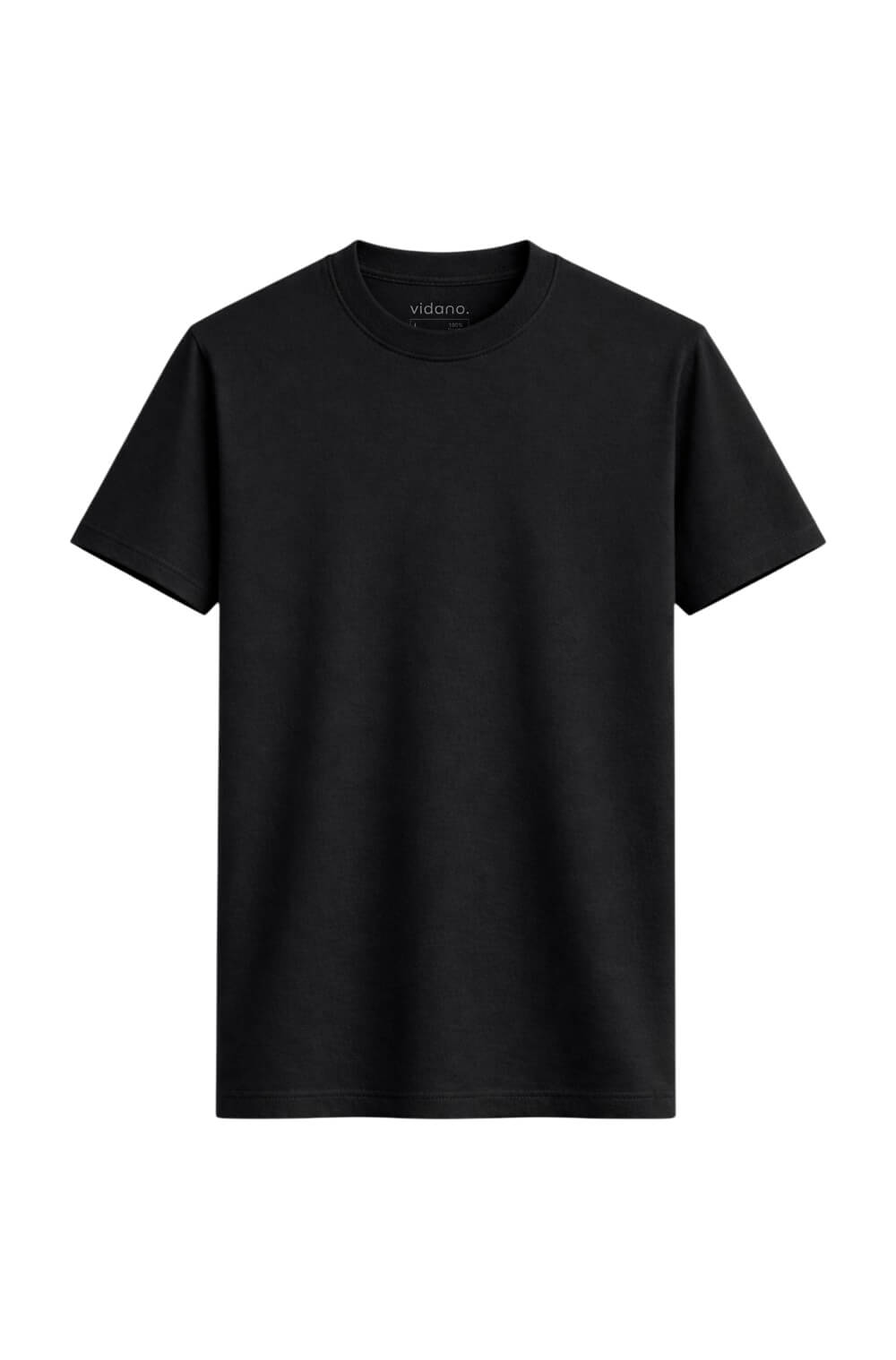 T-Shirt Black Round Neck | Pima Cotton Men