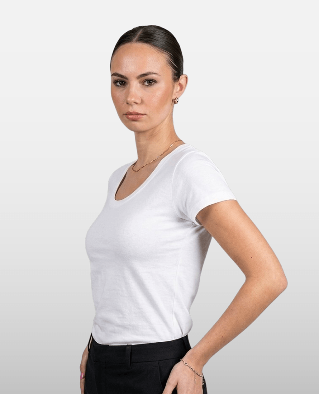 T-Shirt White Scoop Neck | Pima Cotton Women