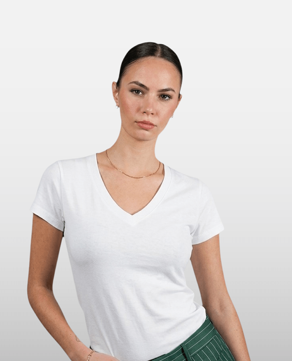 T-Shirt White V Neck | Pima Cotton Women