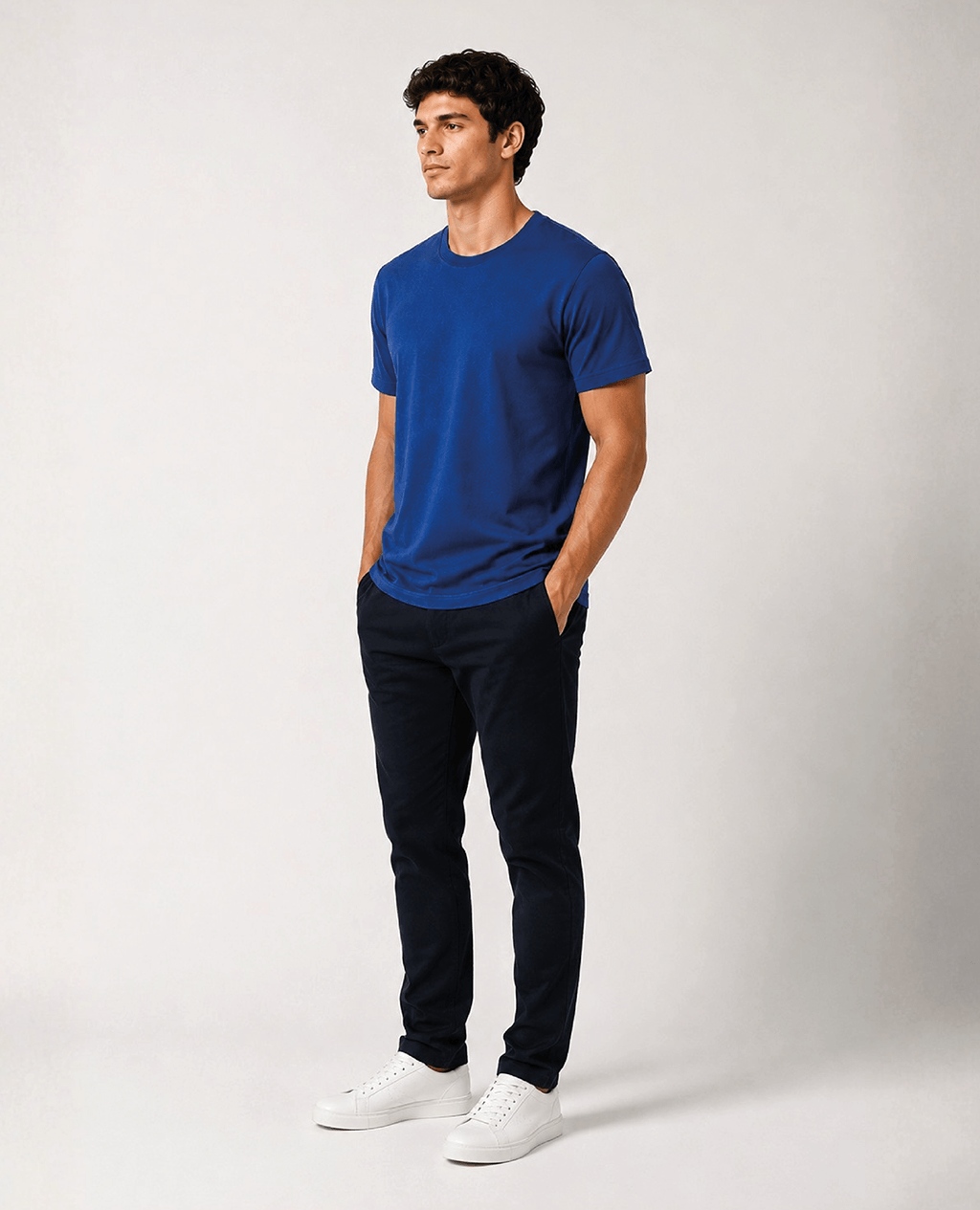 T-Shirt Blue Steel Round Neck | Limited Edition Pima Cotton Men