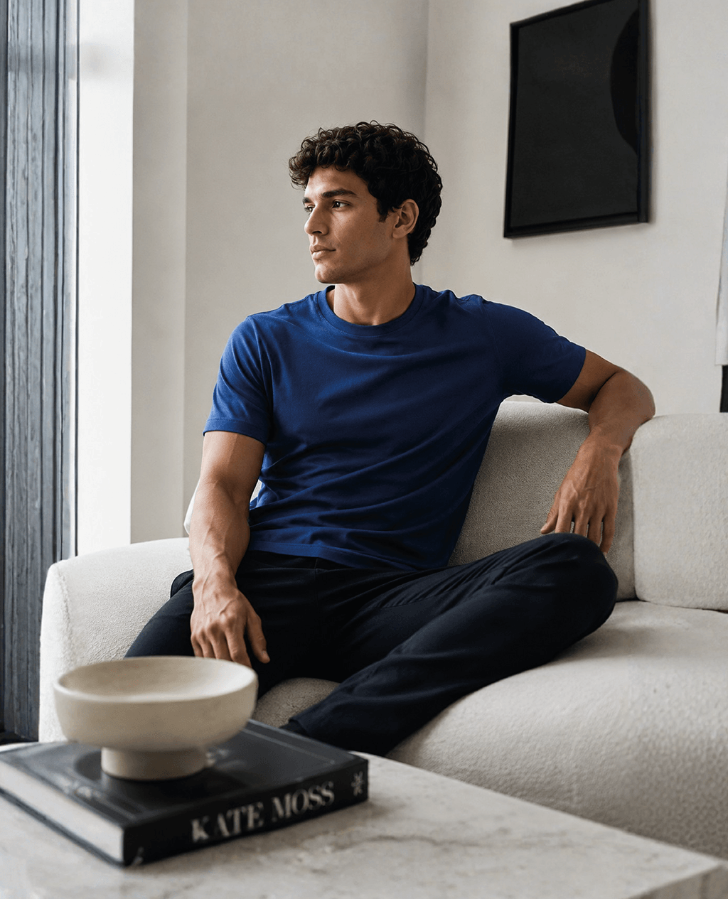 T-Shirt Blue Steel Round Neck | Limited Edition Pima Cotton Men