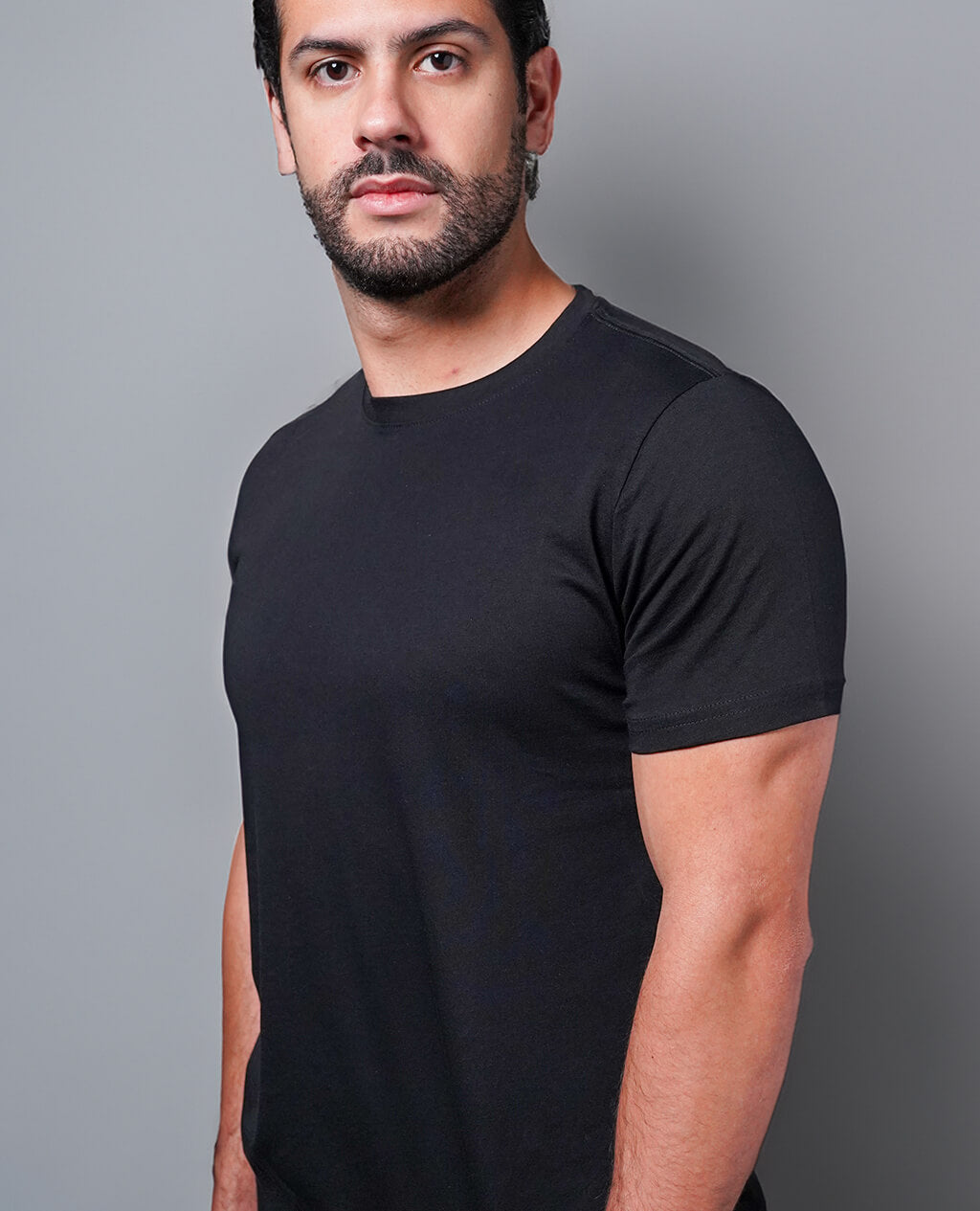 T-Shirt Black Round Neck | Pima Cotton Men