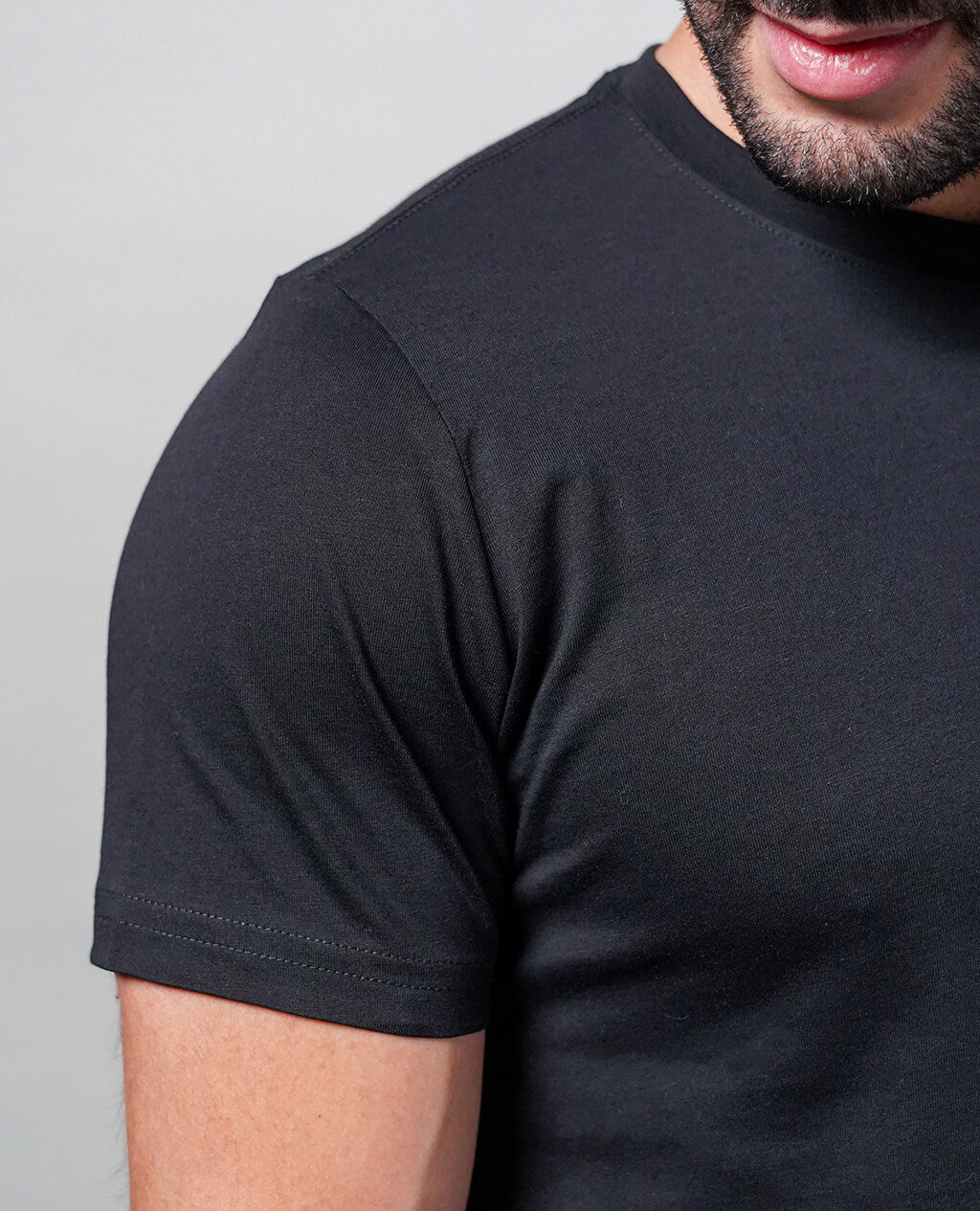 T-Shirt Black Round Neck | Pima Cotton Men