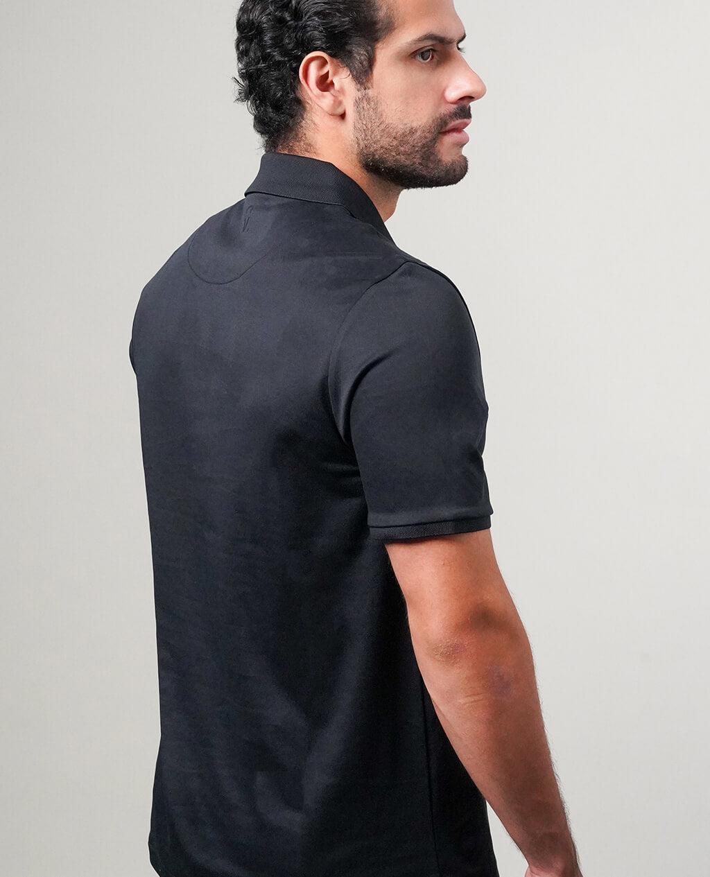 Polo Black Open Collar | Pima Cotton Men