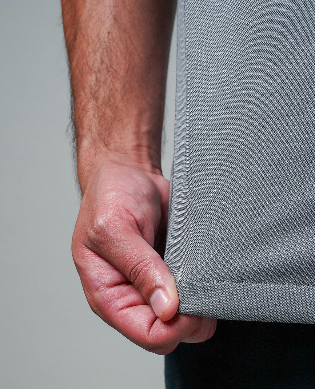 Polo Light Gray Open Collar | Pima Cotton Men