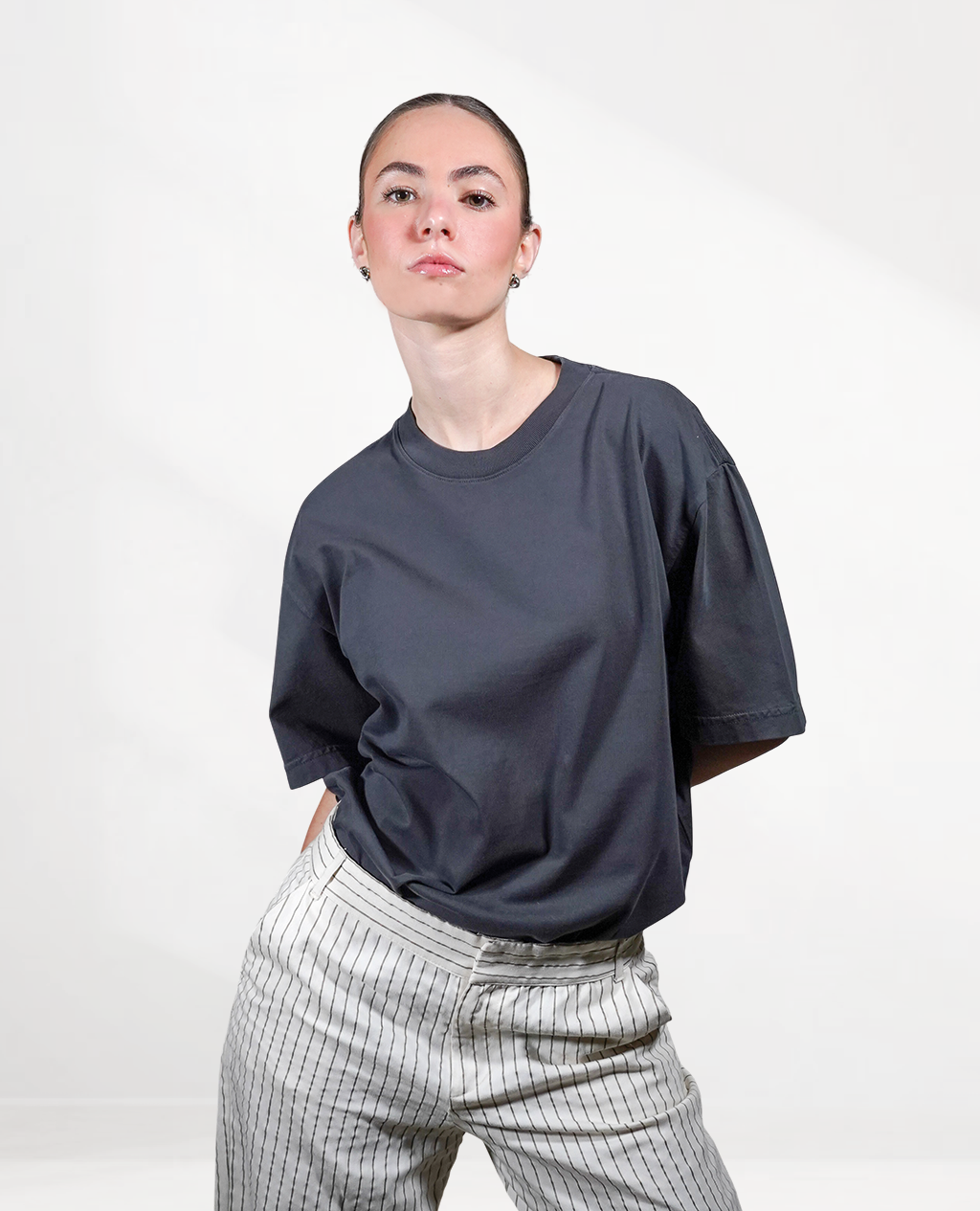 T-Shirt Oversized Charcoal Mist | Pima Cotton
