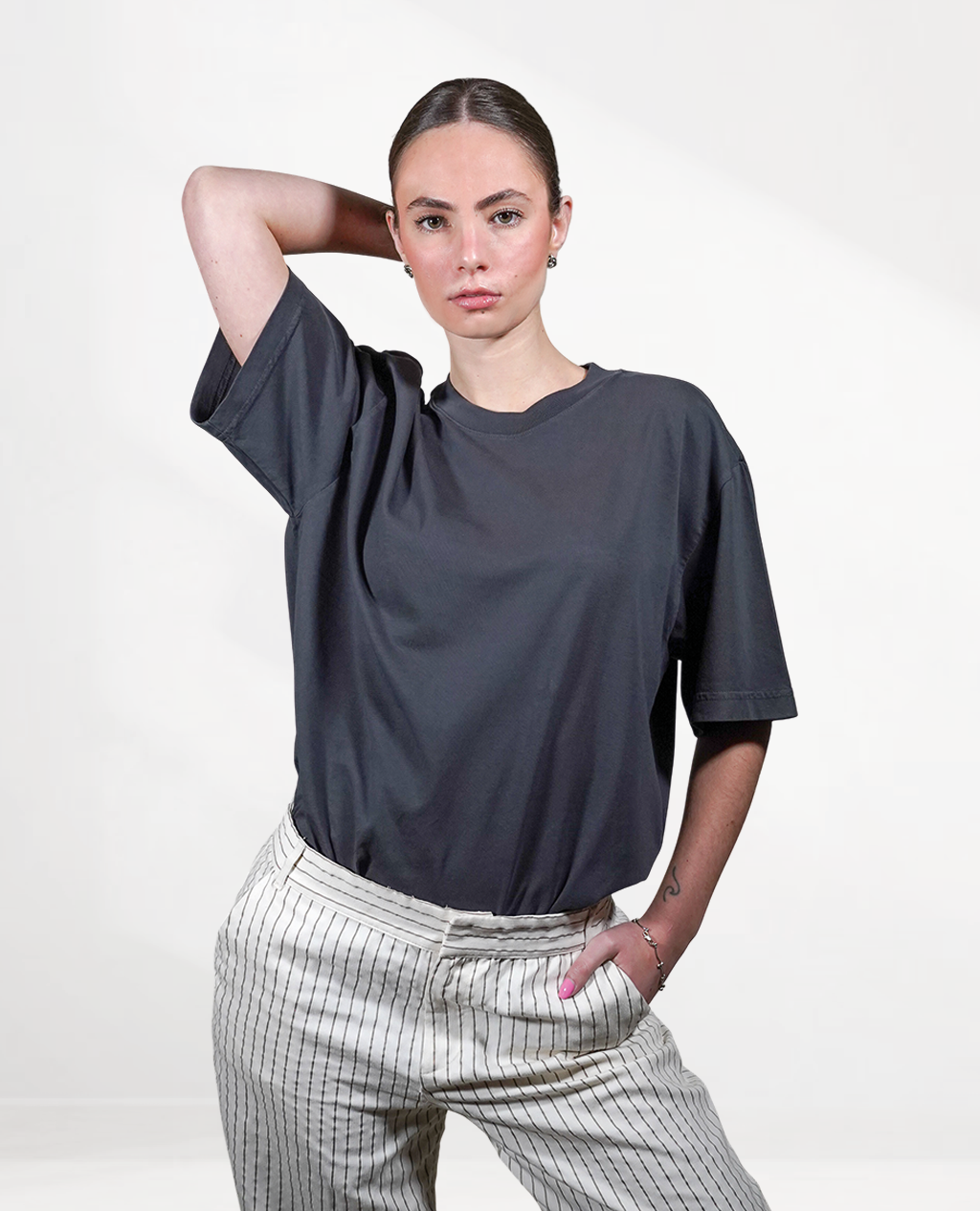 T-Shirt Oversized Charcoal Mist | Pima Cotton