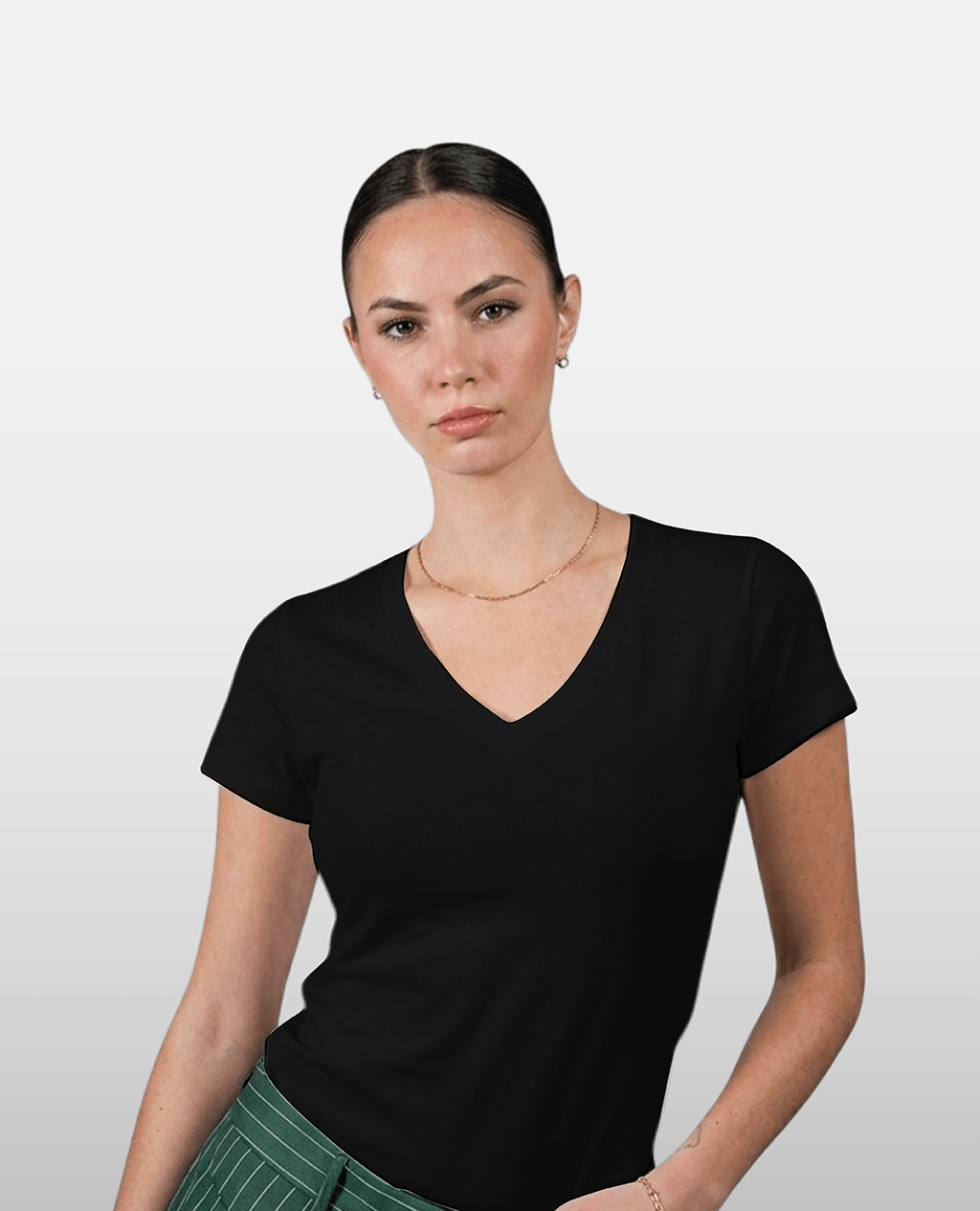 T-Shirt Black V Neck | Pima Cotton Women