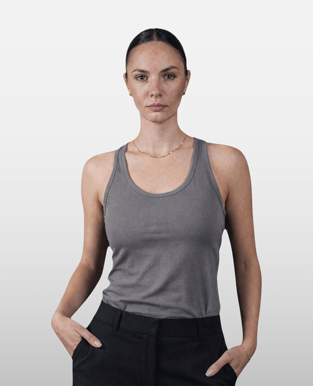 Tanktop Grey Slim Fit Swiftly Tech | Pima Cotton Women