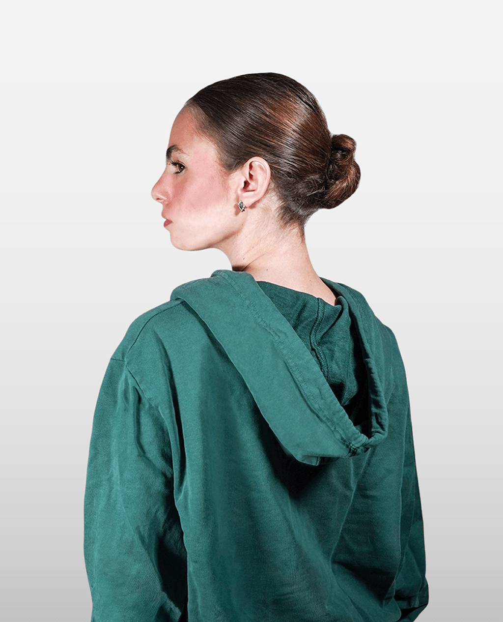 Hoodie Green Lightweight Cross Neck | Pima Cotton