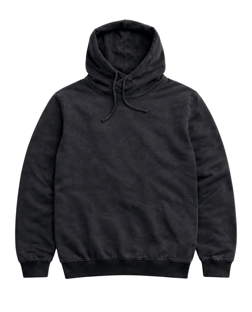 Hoodie Black Lightweight Cross Neck | Pima Cotton