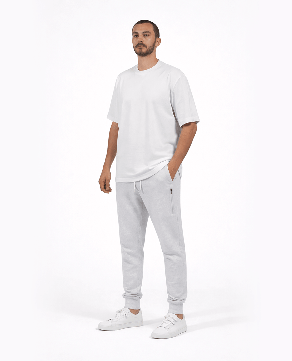 Hoodie Gray Lightweight Cross Neck | Pima Cotton