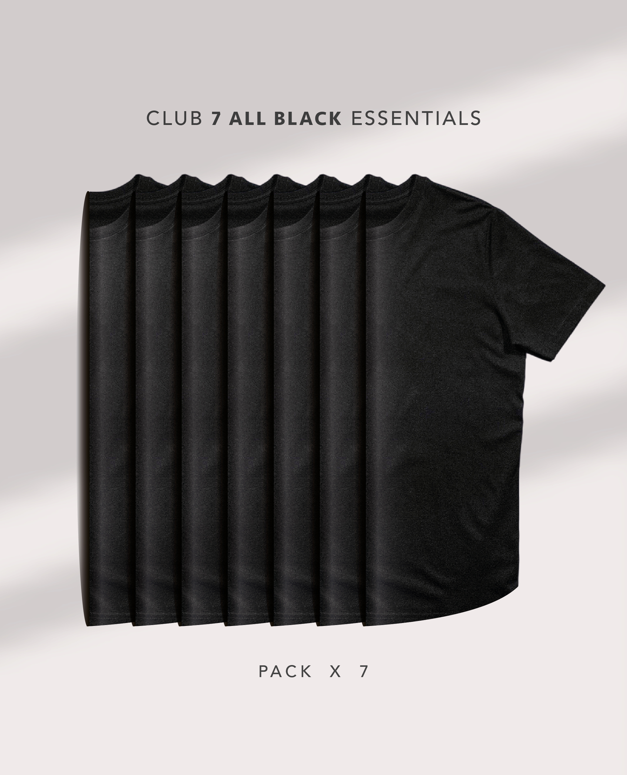 7 Club All Black Essentials | 7Pack