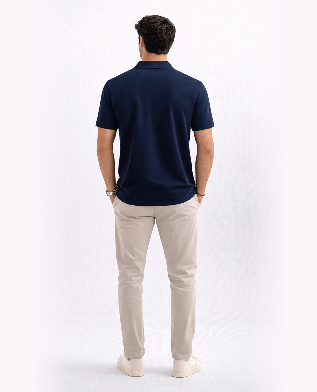 Polo Navy Blue Open Collar | Pima Cotton Men