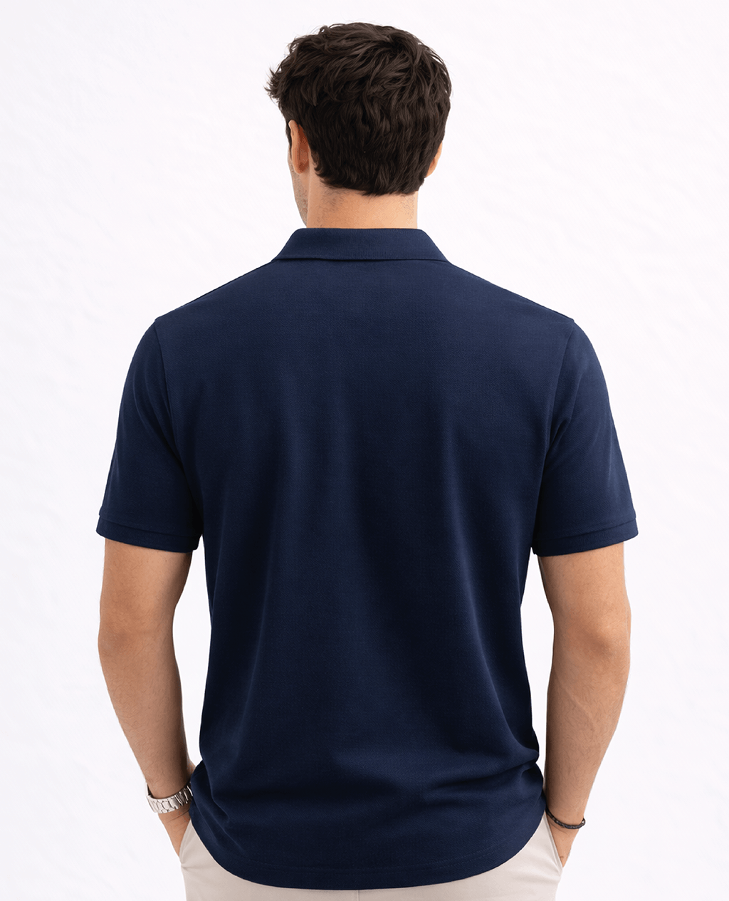 Polo Navy Blue Open Collar | Pima Cotton Men