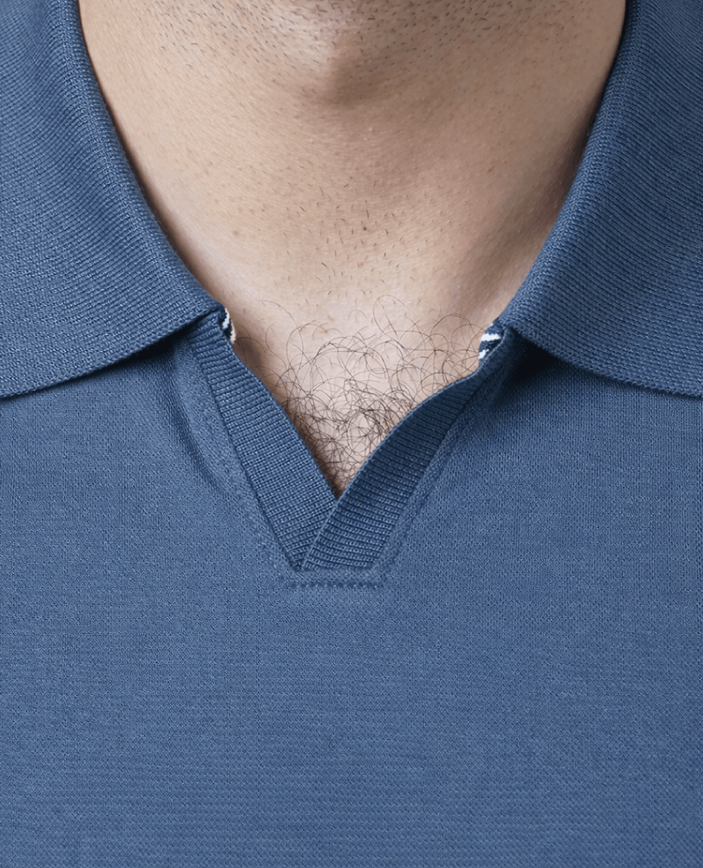 Polo Navy Blue Open Collar | Pima Cotton Men