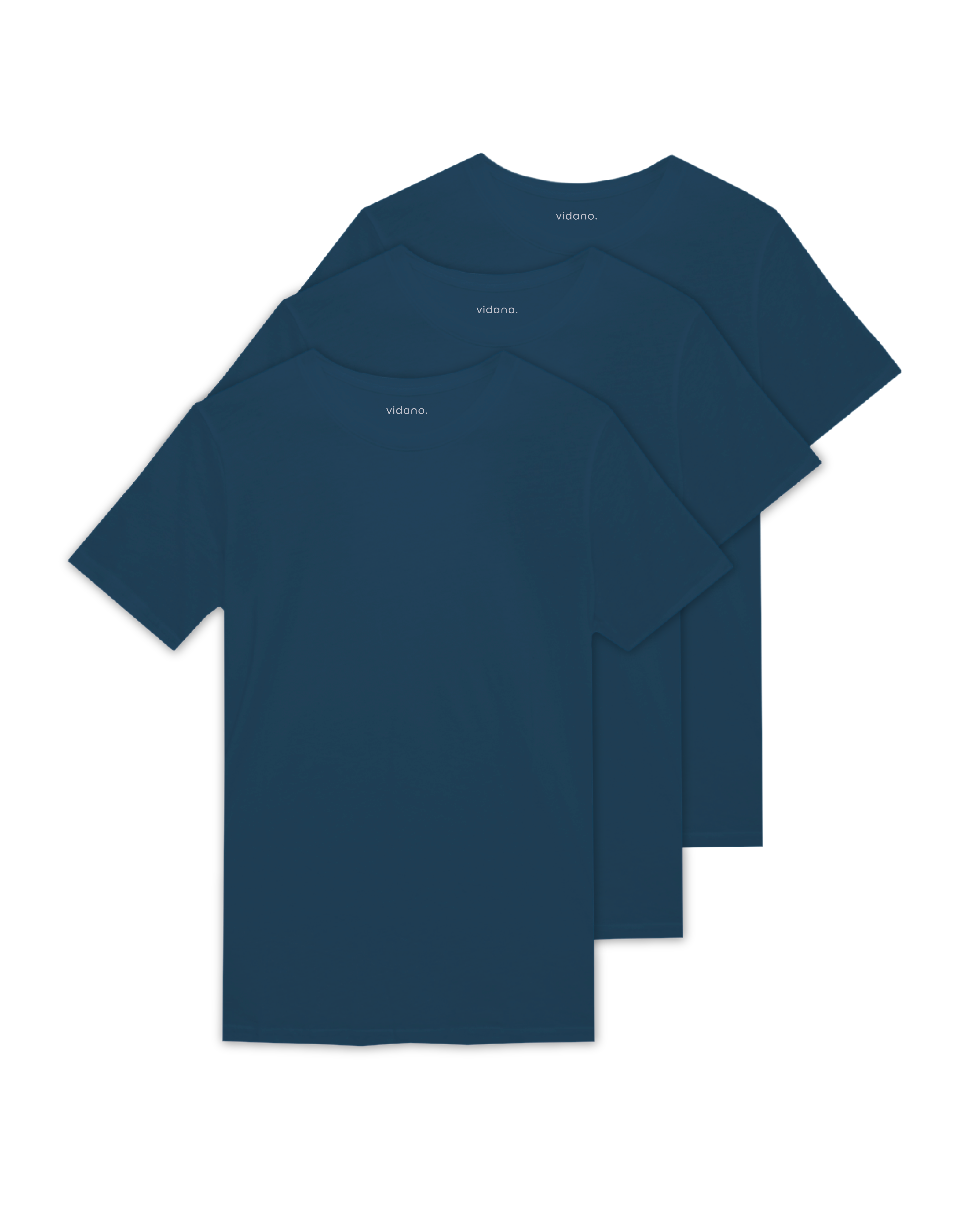 3-Pack T-Shirts Navy Blue Round Neck | Premium Pima Cotton Men
