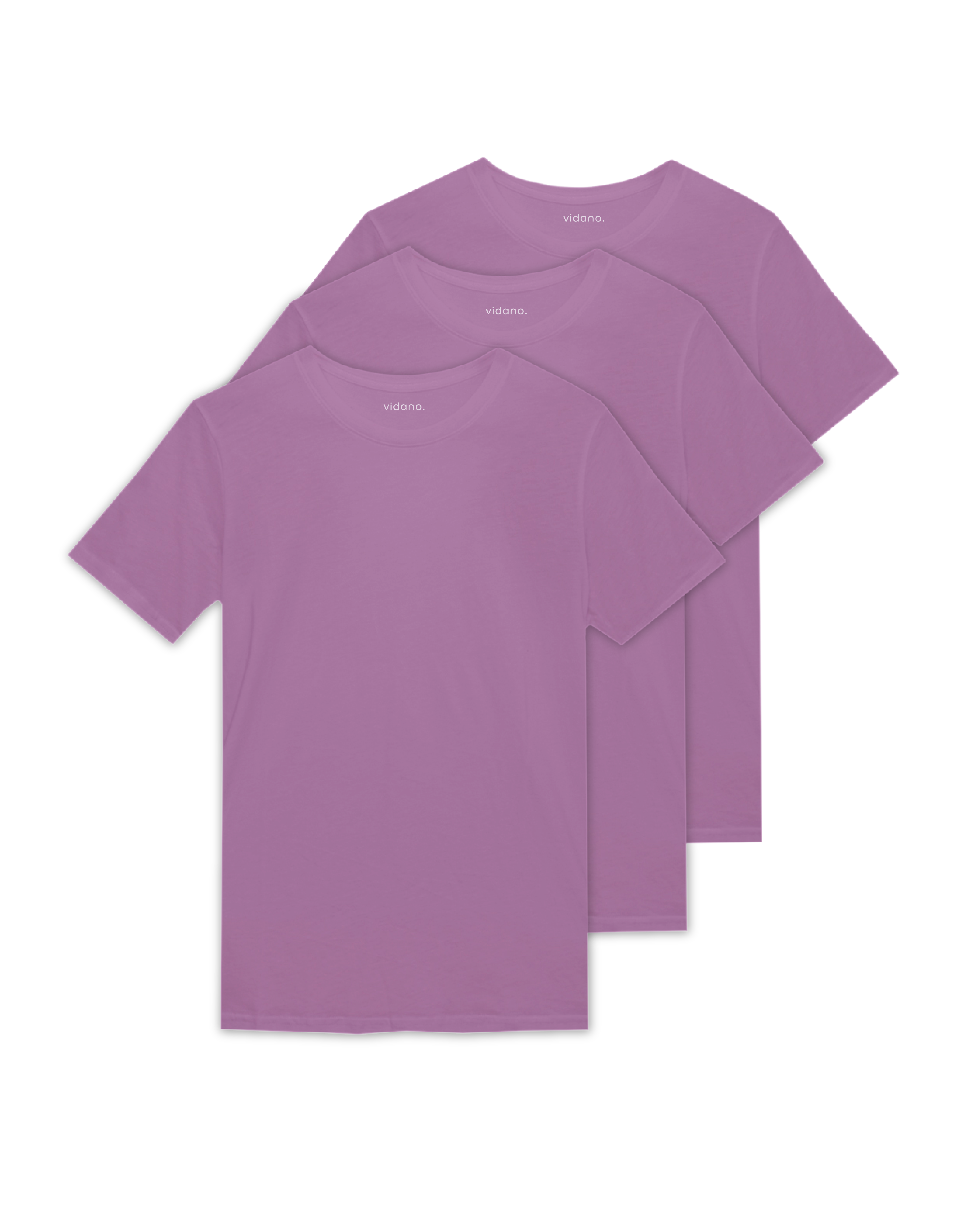 3-Pack T-Shirts Lilac Round Neck | Premium Pima Cotton Men
