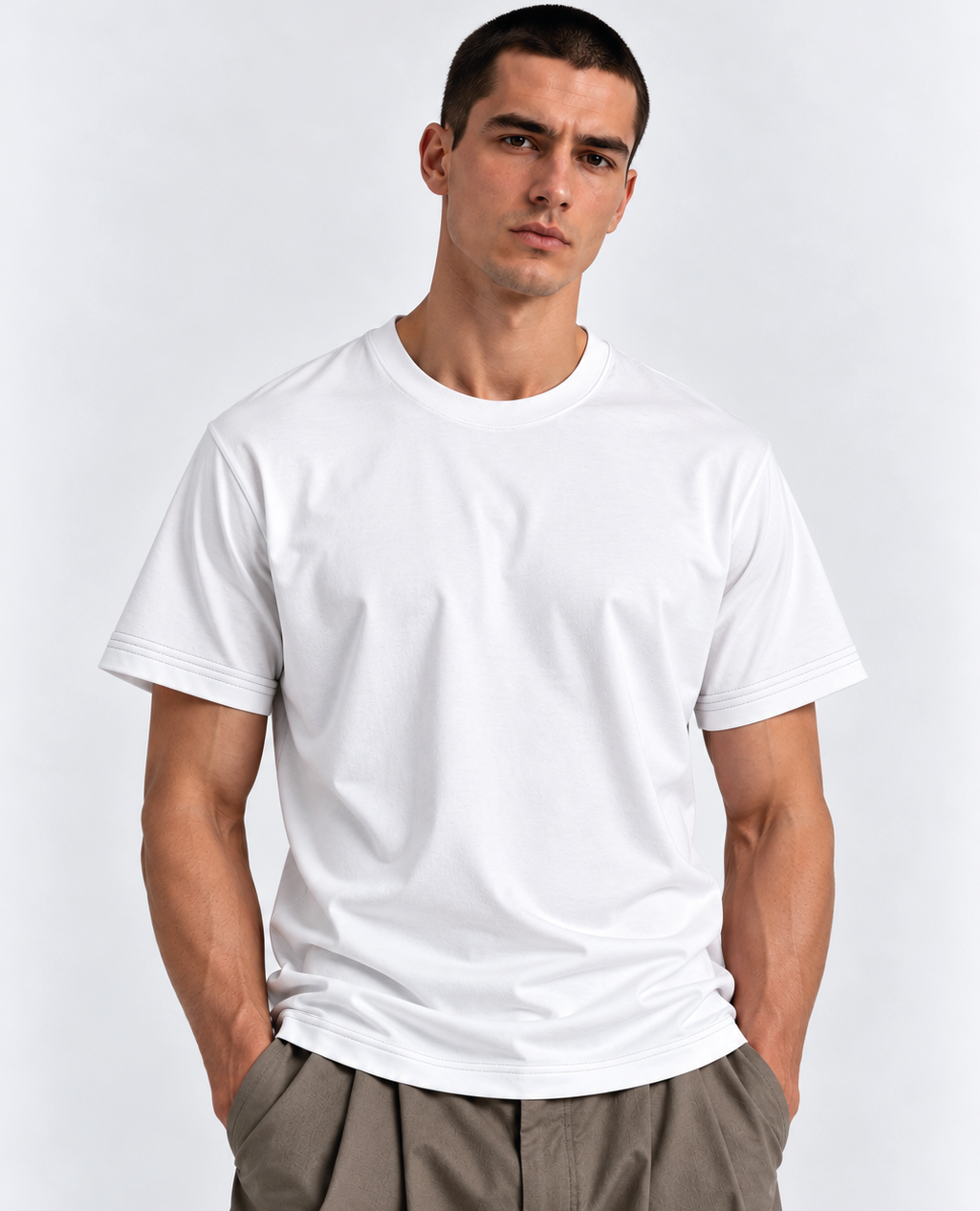 T-Shirt White Round Neck | Sorona Line Men
