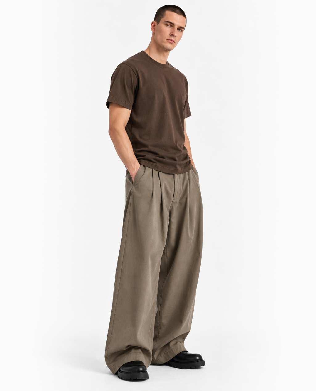 T-Shirt Dark Mocha Round Neck | Sorona Line Men
