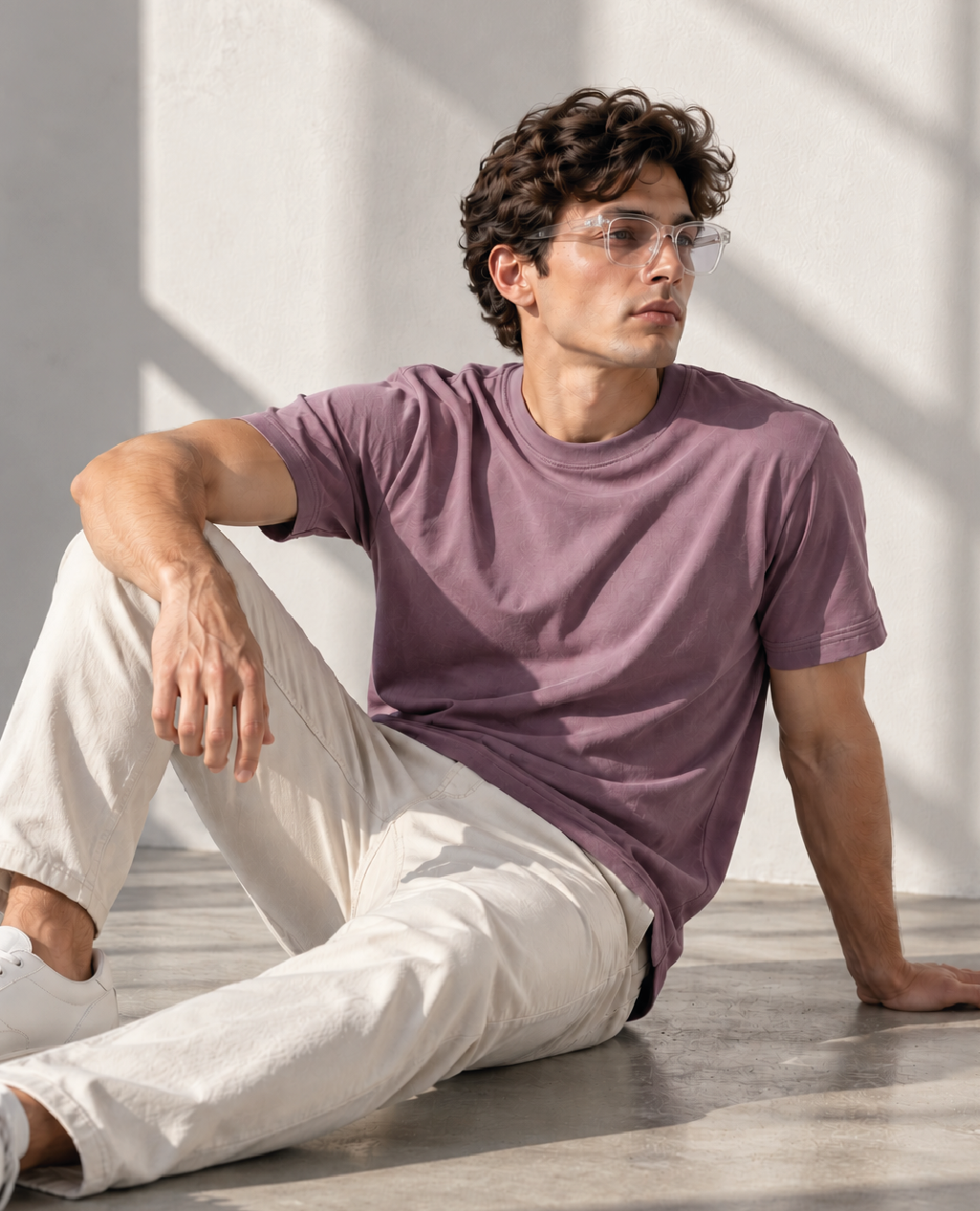 T-Shirt Dusty Mauve Round Neck | Sorona Line Men
