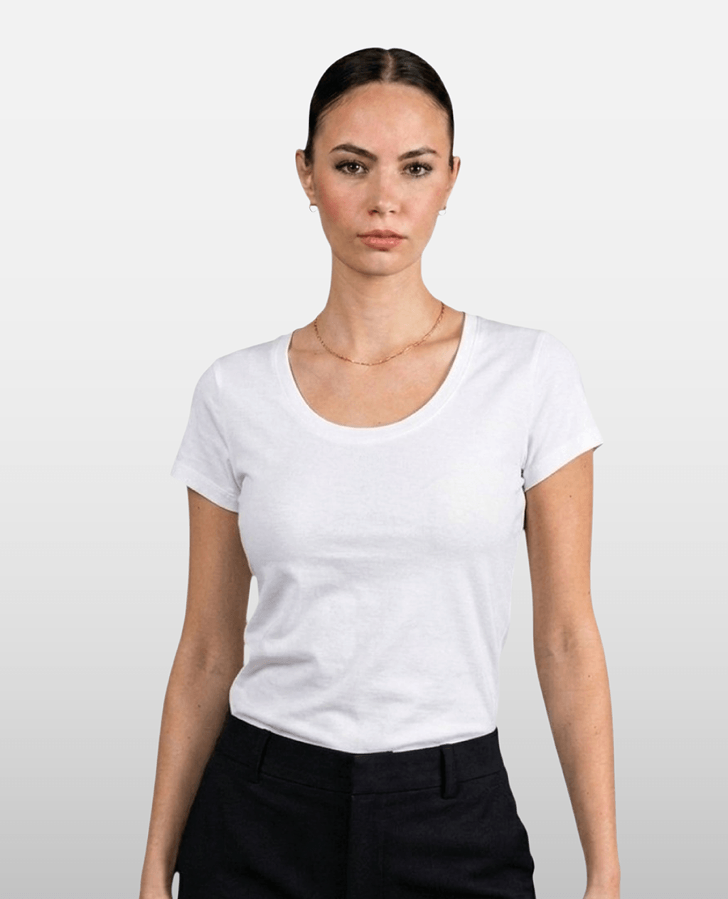 T-Shirt White Scoop Neck | Pima Cotton Women
